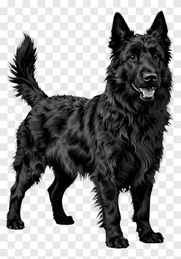 Black Dog Standing Proudly PNG