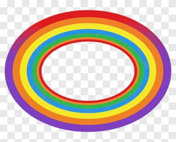 Colorful Rainbow Oval Shape PNG