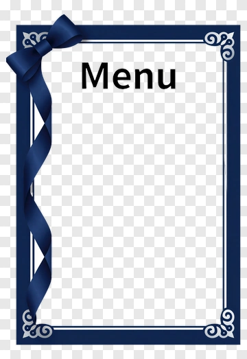 Elegant Menu Frame With Ribbon PNG