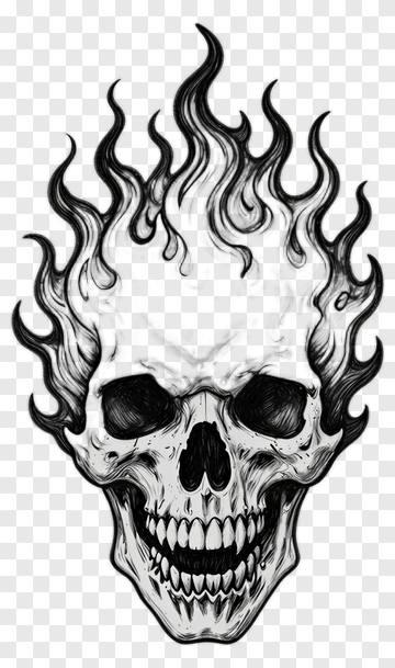 Skull With Flames PNG