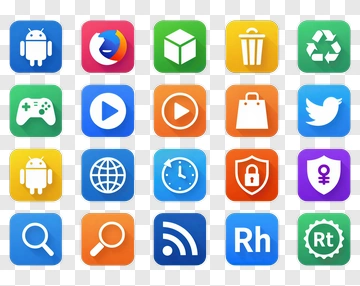 Colorful App Icons Collection PNG