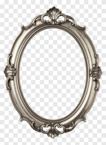 Vintage Oval Picture Frame PNG