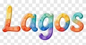 Colorful Lagos Text PNG
