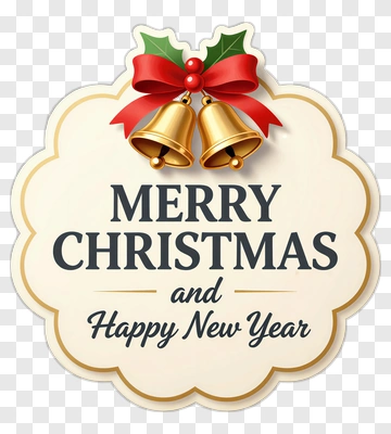 Merry Christmas And Happy New Year Decorative Sign PNG