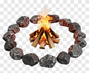 Campfire Surrounded By Rocks PNG