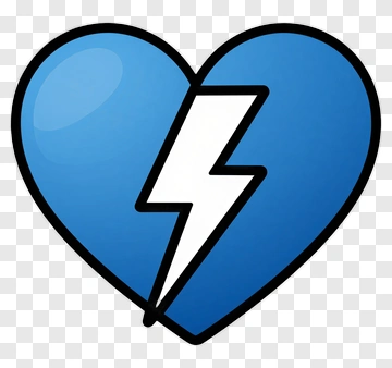 Broken Heart With Lightning Bolt PNG