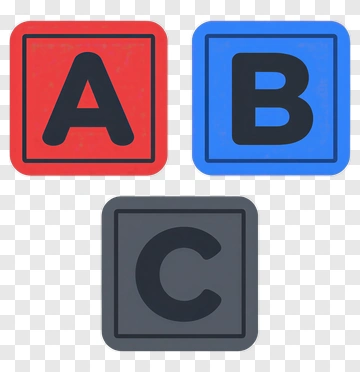 Colorful Alphabet Blocks A, B, C PNG
