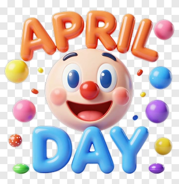 Happy Clown Celebrating April Day PNG