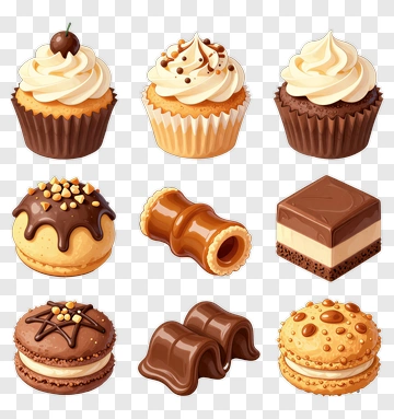 Delicious Chocolate Desserts Collection PNG