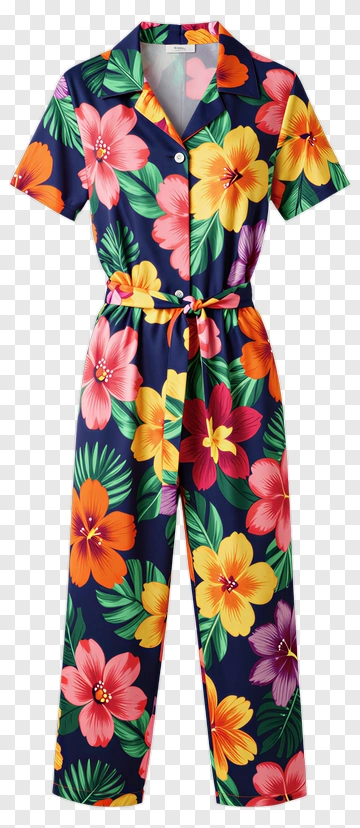 Floral Print Jumpsuit PNG