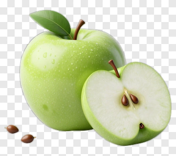 Green Apple With Sliced Half PNG