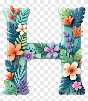 Floral Letter H PNG