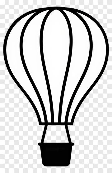 Hot Air Balloon Outline PNG