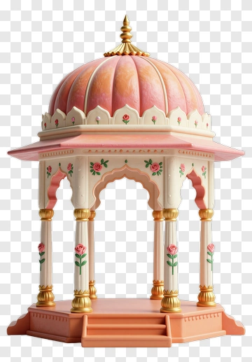 Decorative Pavilion With Floral Design PNG