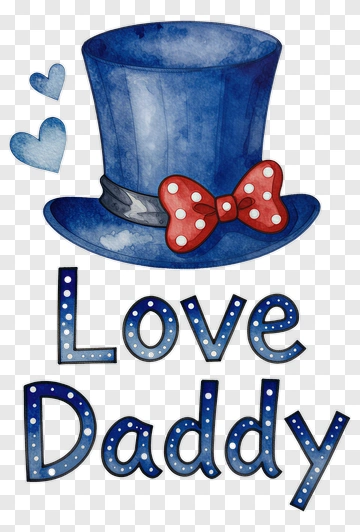 Blue Hat With Love Daddy Text PNG