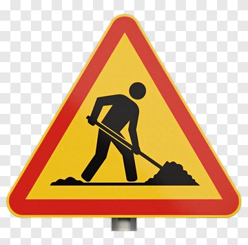 Construction Worker Warning Sign PNG