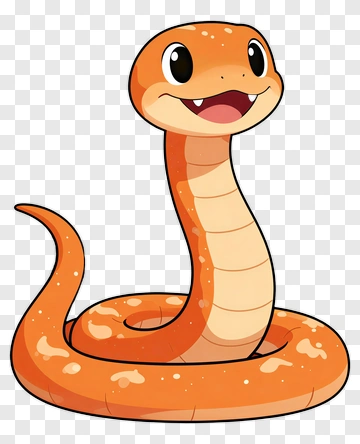 Cartoon Snake With A Happy Expression PNG