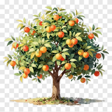 Colorful Orange Tree PNG