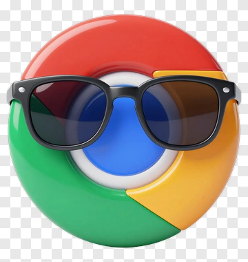 Stylized Google Chrome Logo With Sunglasses PNG