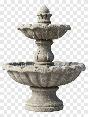 Stone Fountain With Water Flowing PNG