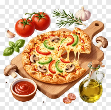 Delicious Pizza With Fresh Ingredients PNG