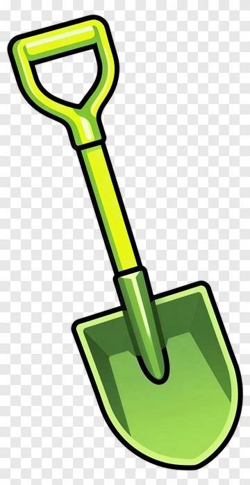Cartoon Green Shovel PNG