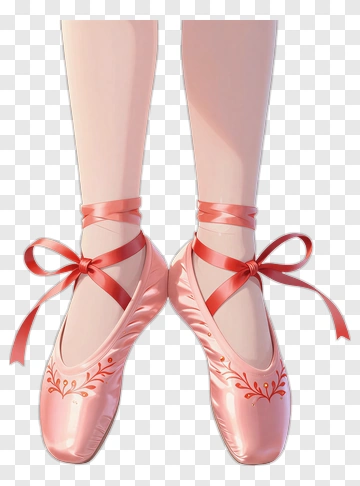 Pink Ballet Shoes With Ribbons PNG