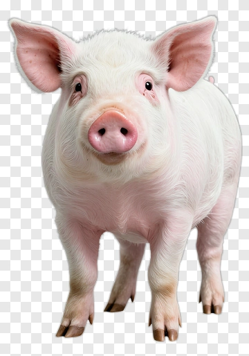 Realistic Pig Standing PNG
