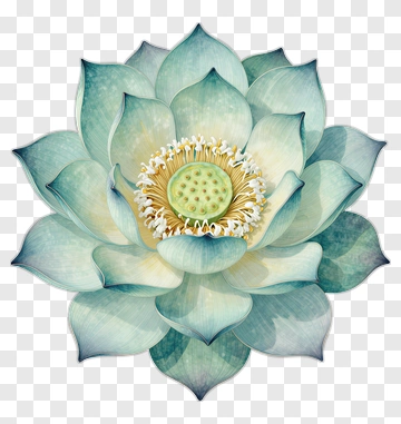 Lotus Flower With Soft Blue Petals PNG