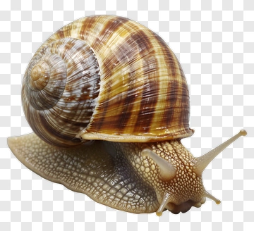 Realistic Snail With Spiral Shell PNG