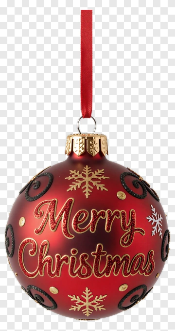 Christmas Ornament With Merry Christmas Message PNG