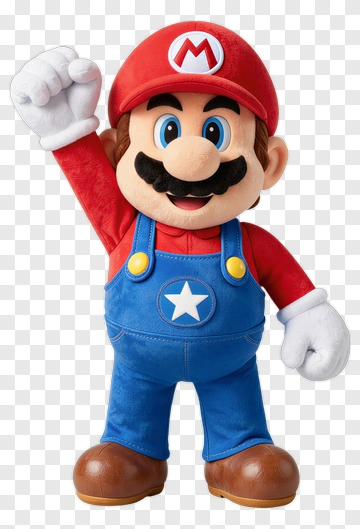 Mario Character Raising Hand PNG