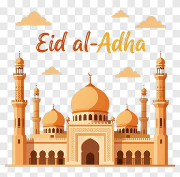 Eid Al-Adha Celebration Mosque Illustration PNG