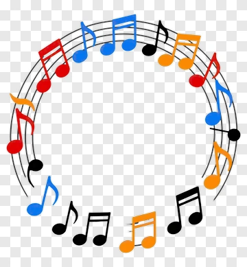 Colorful Musical Notes Circle PNG