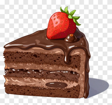Chocolate Cake Slice With Strawberry PNG