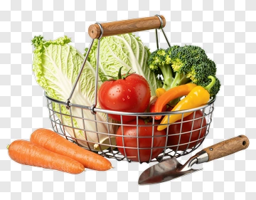 Vegetable Basket With Fresh Produce PNG