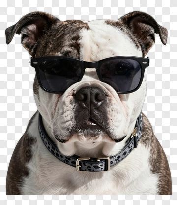 Bulldog Wearing Sunglasses PNG