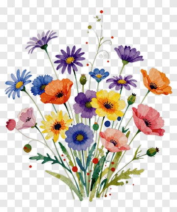 Colorful Flower Bouquet PNG