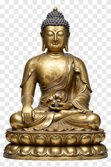 Buddha Statue Sitting On A Lotus Base PNG