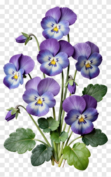 Purple Pansy Flower Bouquet PNG