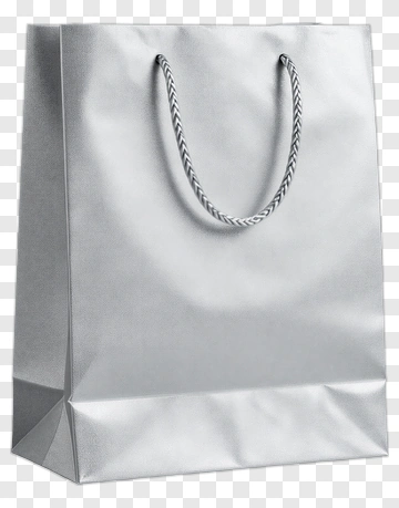 Silver Shopping Bag PNG