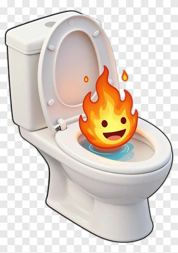 Toilet With Fire Emoji PNG