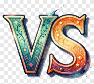 Colorful Vs Text Design PNG