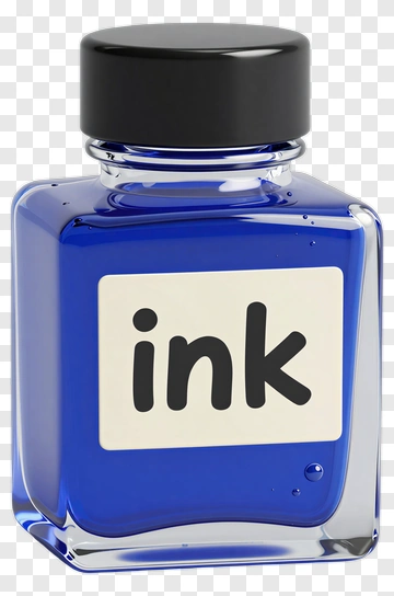 Blue Ink Bottle PNG