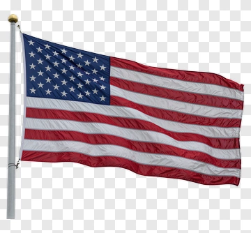 American Flag Waving In The Wind PNG