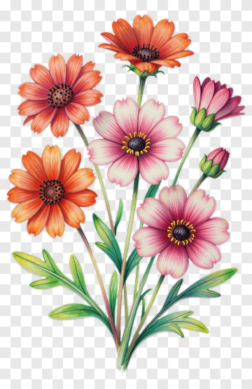 Colorful Flower Bouquet PNG