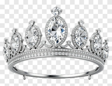 Elegant Silver Crown With Diamonds PNG