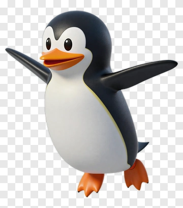Cartoon Penguin With Outstretched Wings PNG