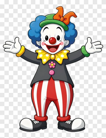 Cartoon Clown With Open Arms PNG