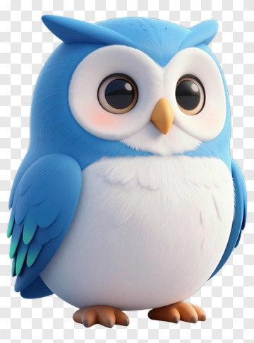 Cartoon Blue Owl PNG